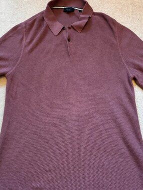 Ted Baker Men's Purple Large (EU4) Short Sleeve Polo Shirt in Good Condition